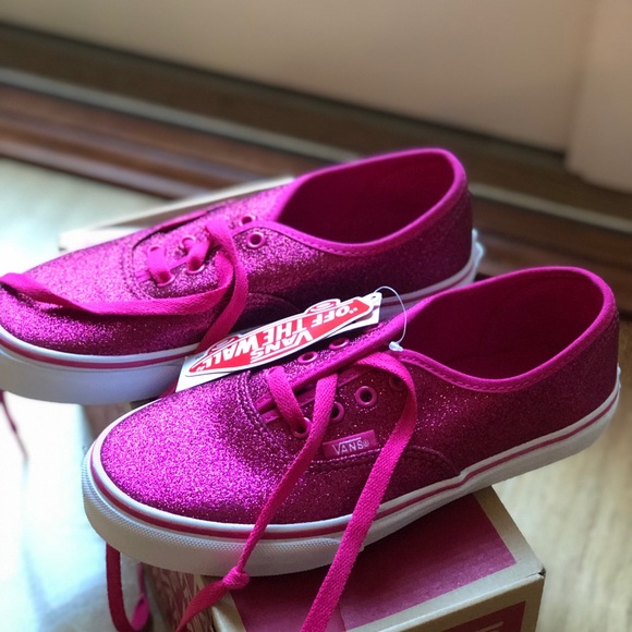 Vans Authentic glitter rosy girls size 3 shoes - Picture 2 of 6